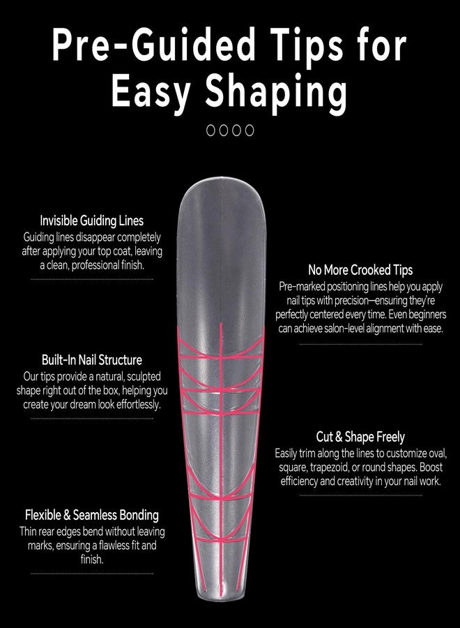 KADS 240Pcs Matte Full Cover Fake Nail Tips - 12 Sizes, Medium Long Trimmable False Nails Square Round Almond Coffin Shape, DIY Press on Nails for Manicure & Nail Art - Image 5